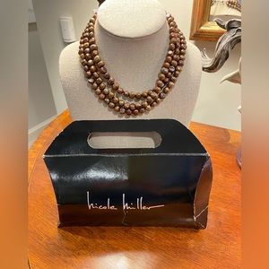 Nicole Miller Triple-Strand Brown Pearl Neclace